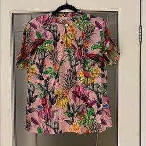 Robert Graham Paige Floral Tropical Shirt Small New with Tags